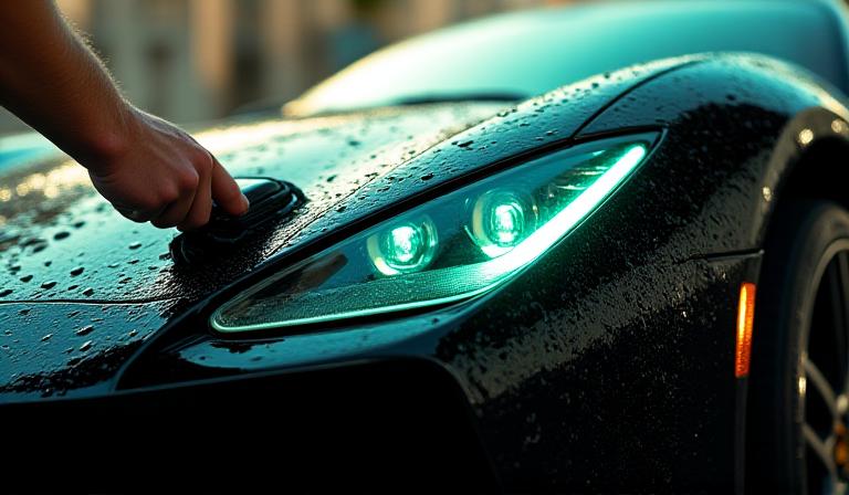 Auto lucidata con cura estrema a Roma